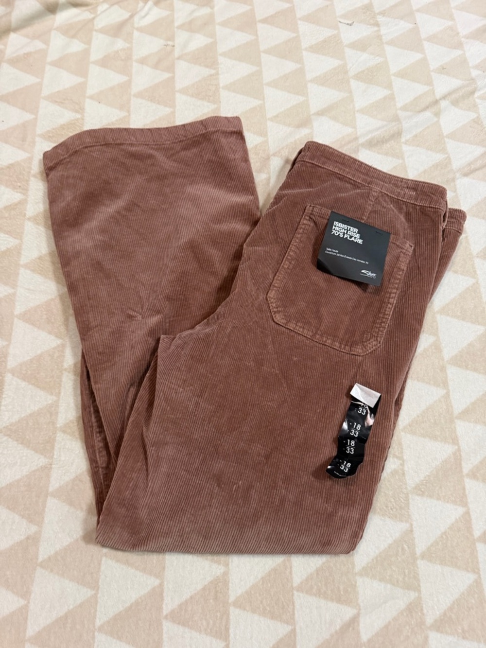 Silver jeans mink beige Isbister High Rise Flare Leg Corduroy Pant Plus - Picture 3 of 4